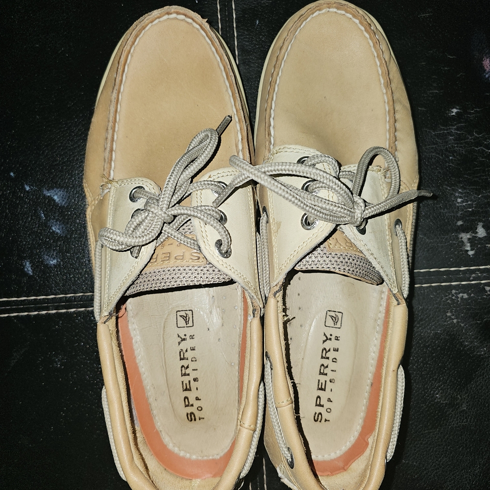 Sperry Men's Cream and Tan Boat Shoes